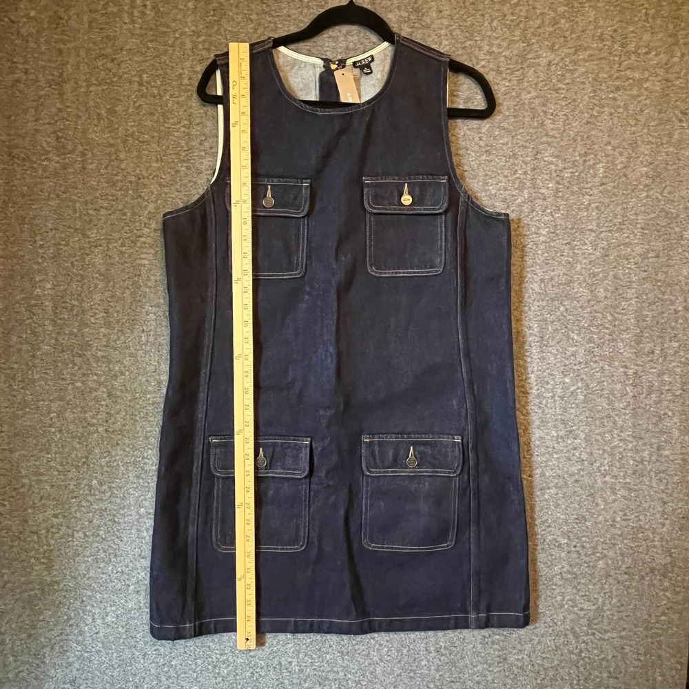 J.Crew Patch Pocket Denim Shift Dress NWT Women L Sleeveless Mini Utility Office - Picture 10 of 12